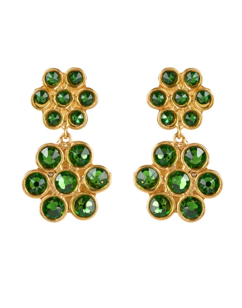 Daisy Green Stone Drop Earrings
