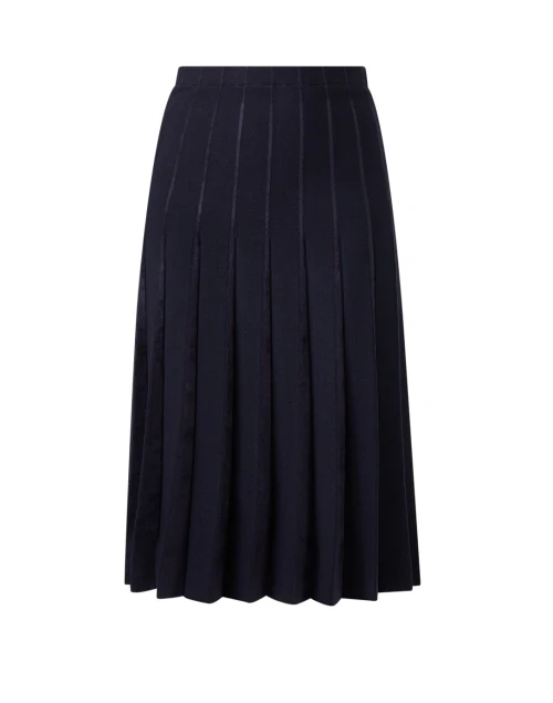 Blue Pleated Knit Skirt