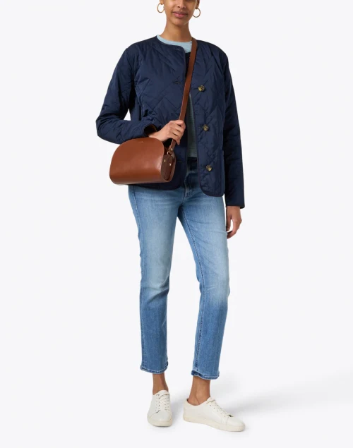 Navy and Camel Reversible Quilted Jacket