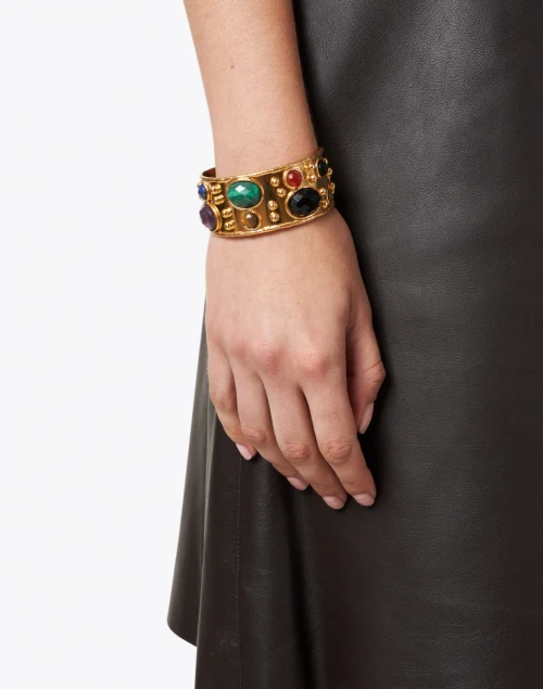 Faceted Byzance Multi Stoned Cuff Bracelet
