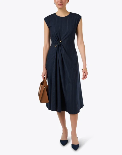 Navy Pinstripe Dress