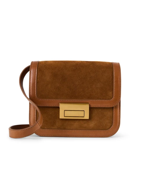 Desi Cacao Suede Crossbody Bag