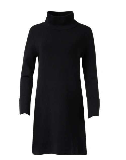 Laura Black Cotton Cashmere Tunic Dress