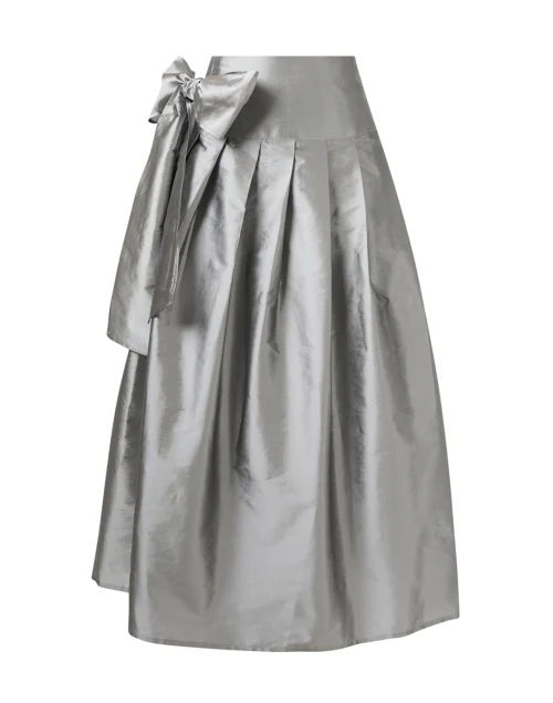 Silver Taffeta Wrap Skirt