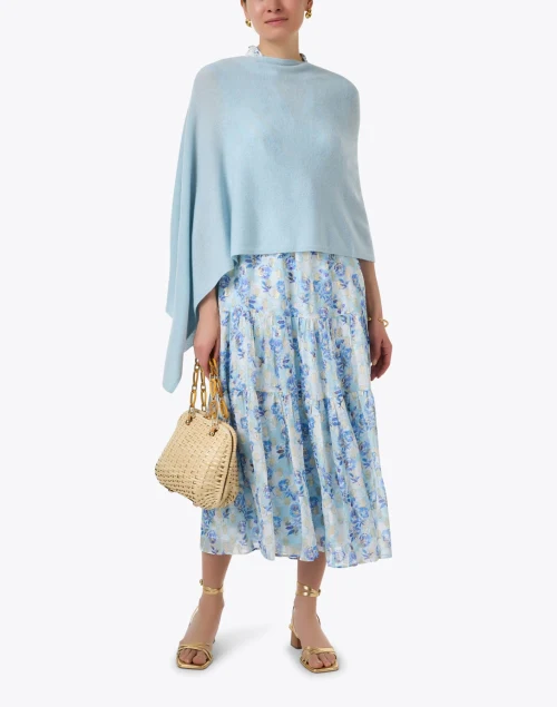 Crystal Blue Cashmere Ruana