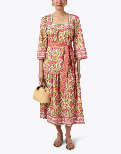 Hippie Pink and Green Floral Dress