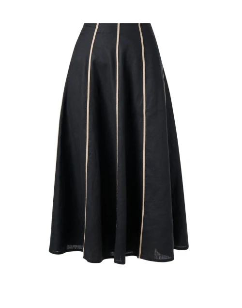 Black and Beige Linen Skirt