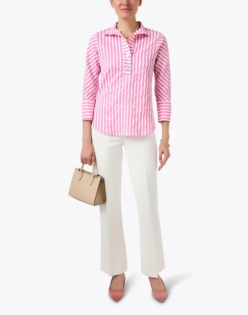 Pink and White Stripe Blouse