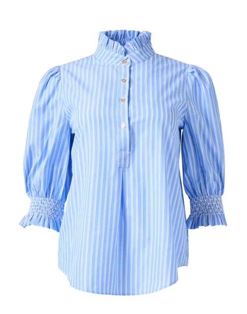 Percy Blue and White Striped Cotton Top