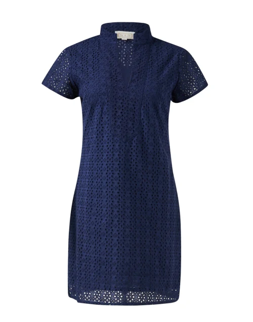 Navy Eyelet Tunic Dress