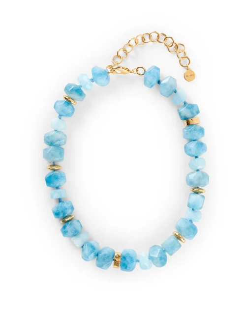 Gold and Blue Stone Necklace