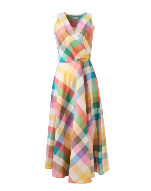 Easton Multi Plaid Stretch Linen Dress