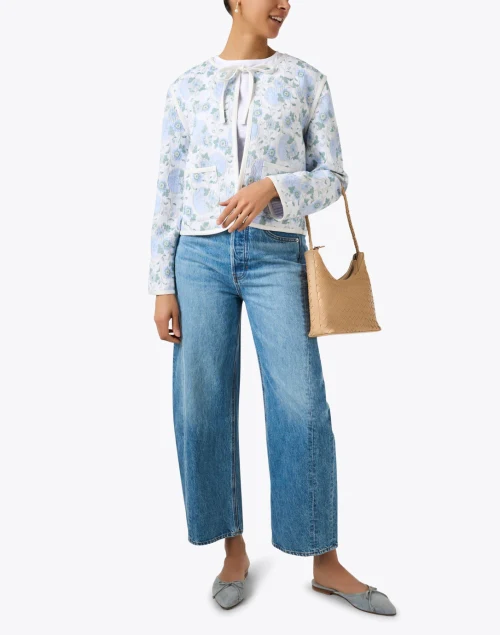 Iris Blue Floral Print Jacket