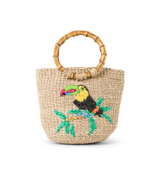 Dakota Straw Embroidered Straw Basket Bag
