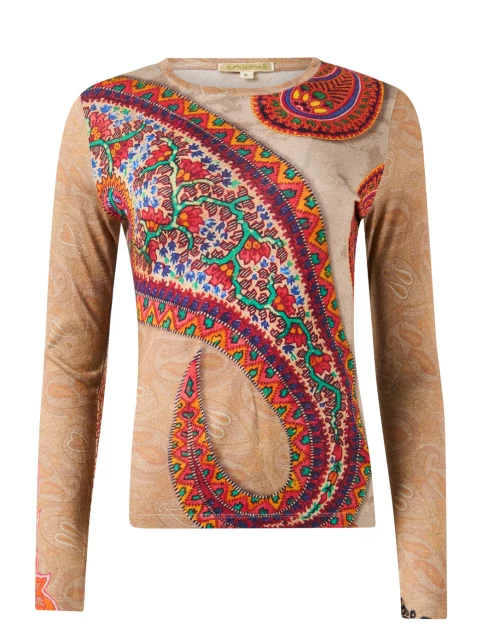 Brown Paisley Print Sweater