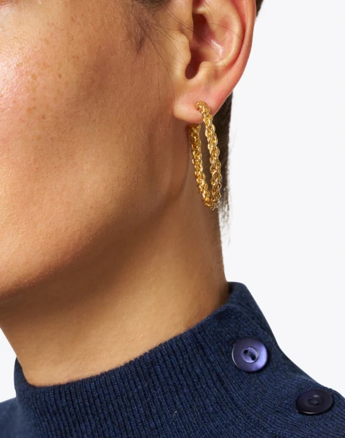 Gold Chain Small Hoop Earrings