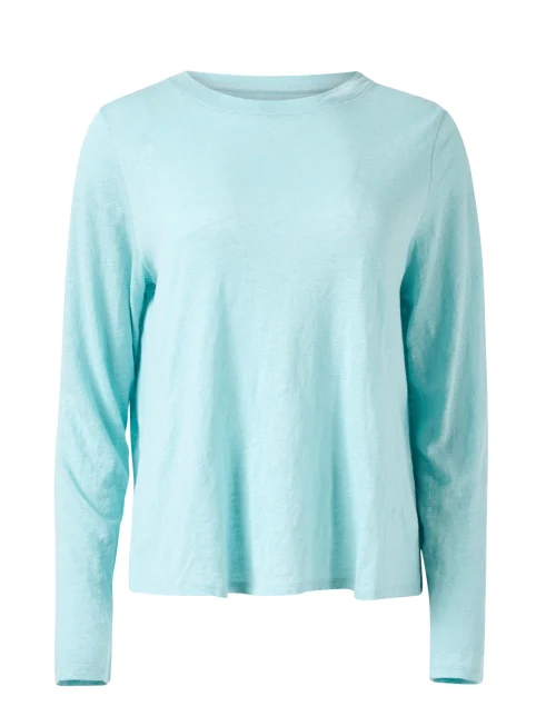 Pool Blue Linen Top