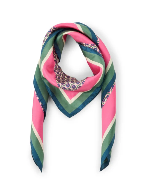 Lewis Pink Multi Print Silk Scarf