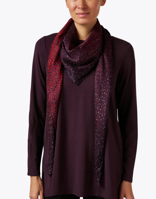Red Print Silk Scarf
