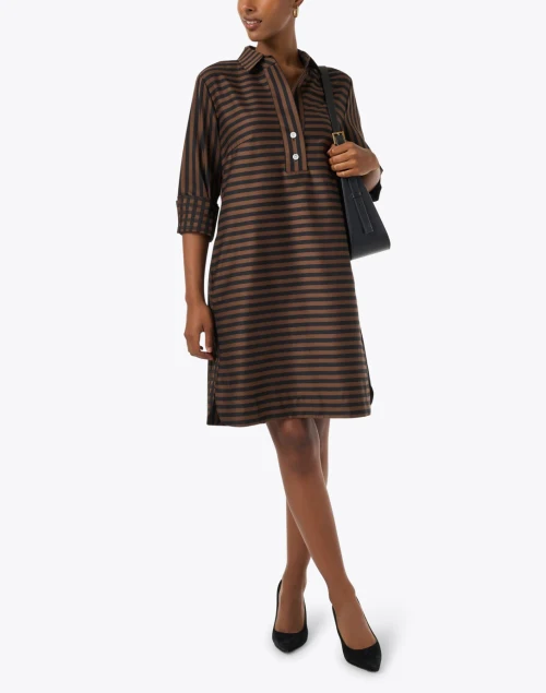 Aileen Brown Striped Cotton Dress