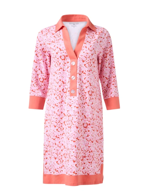 June Pink Floral Cotton Shift Dress