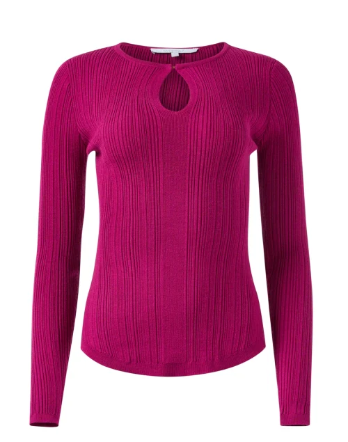 Charlene Magenta Keyhole Knit Top