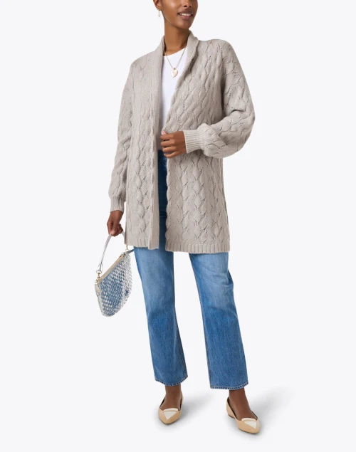 Stone Cable Knit Cardigan