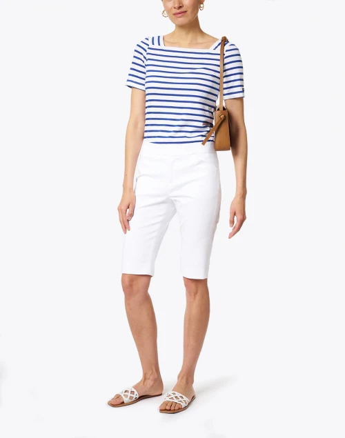Heather White Premier Stretch Cotton Shorts