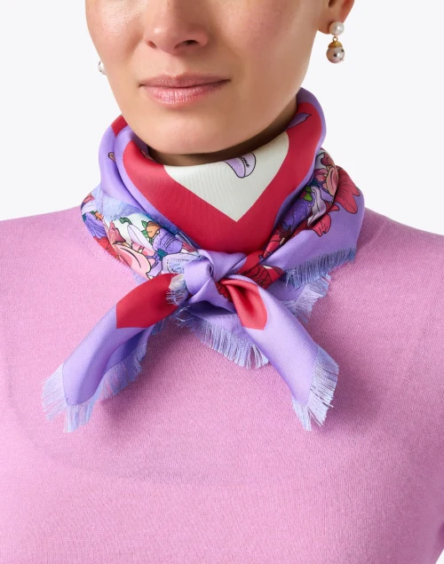 Cialda Multi Floral Reversible Silk Scarf