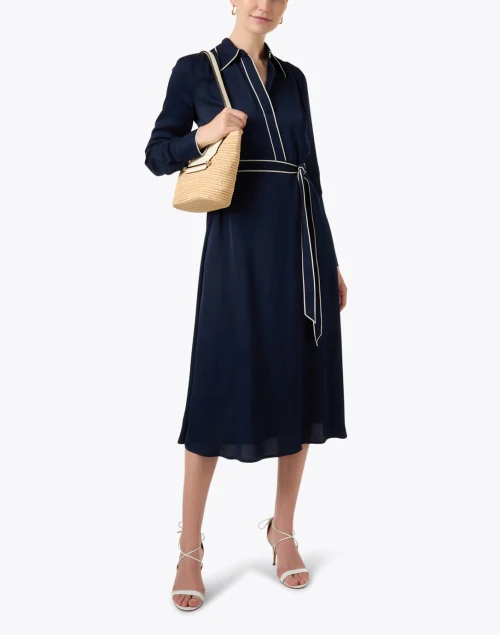 Elise Navy Shirt Dress