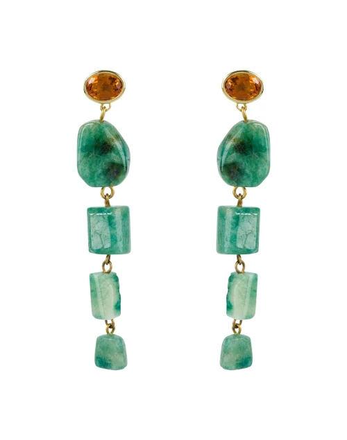 Maya Green Stone Drop Earrings