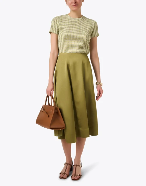 Herbaria Green Check Print Top
