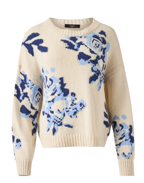 Fabian Blue Floral Print Sweater