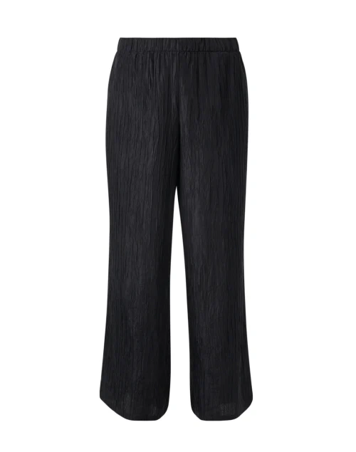 Black Silk Jacquard Wide Leg Pant