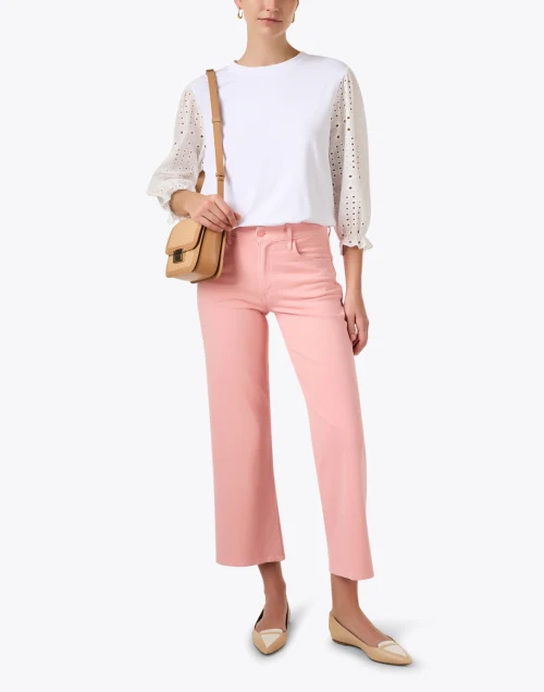 Paula White Eyelet Sleeve Top