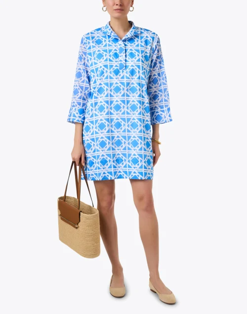 Helen Blue Rattan Print Dress