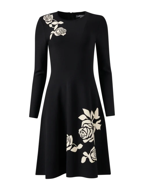 Black Rose Jacquard Dress