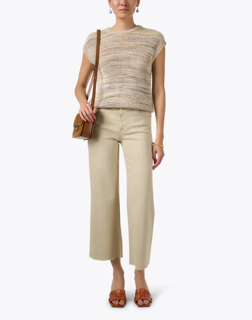 Saige Beige Wide Leg Crop Jean