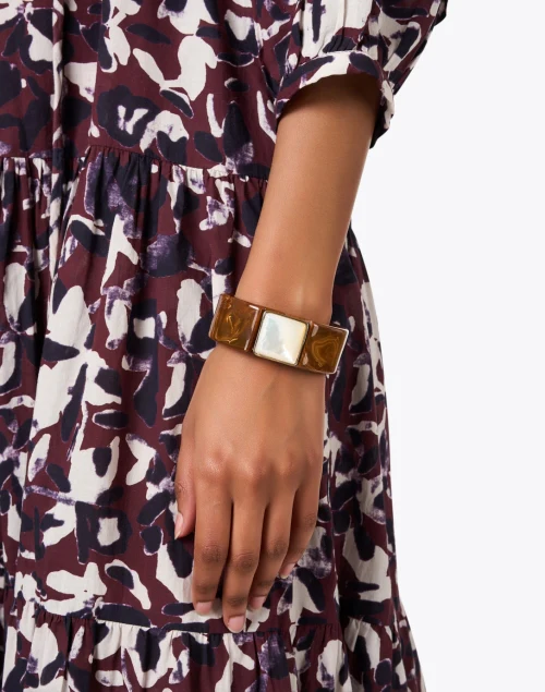 Arty Brown and Pearl Cuff Bracelet