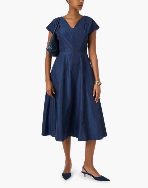 Etuania Navy Fit and Flare Dress