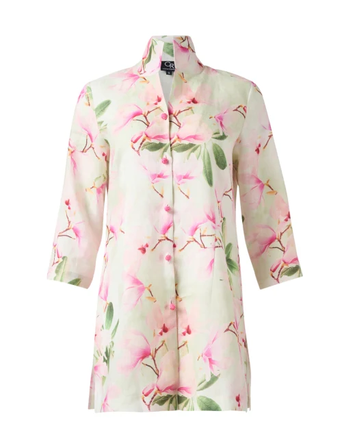 Rita Pink Floral Print Linen Jacket