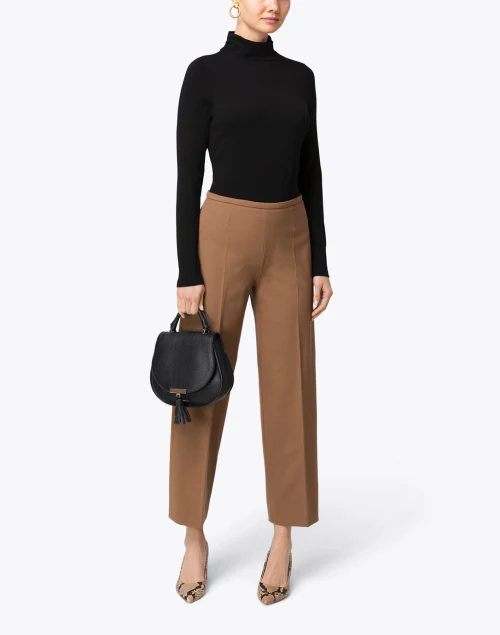 Black Turtleneck Stretch Viscose Top