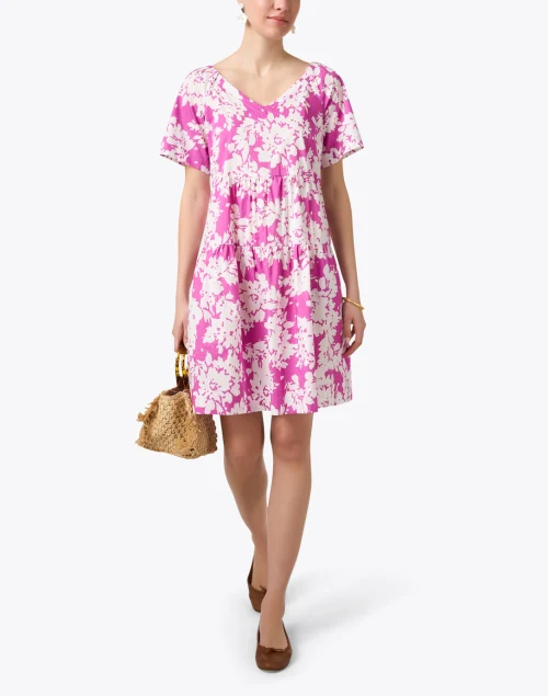 Purple Floral Cotton Dress
