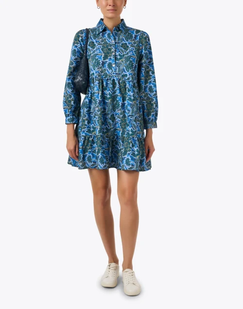 Romy Blue Print Cotton Dress