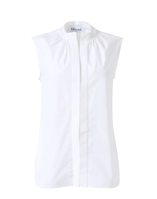 Olympia White Cotton Blouse