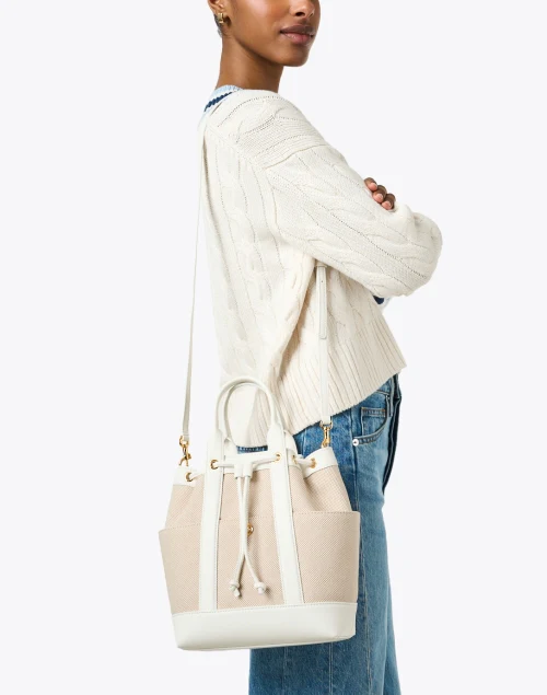 Goody White Canvas and Leather Bag