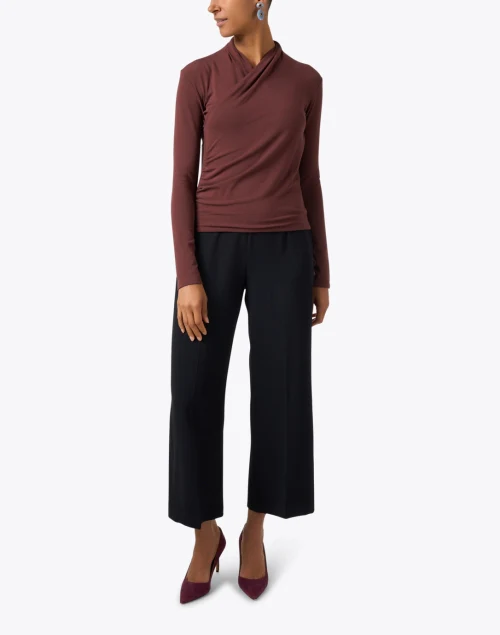 Maroon Knit Wrap Top