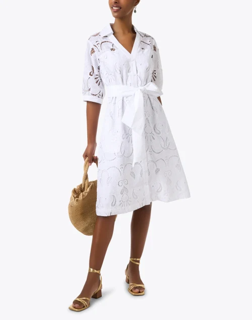 Luca White Eyelet Shirt Dress