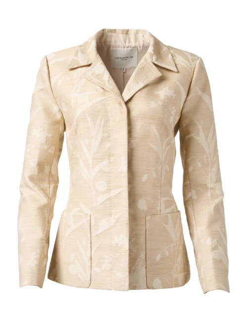 Beige Jacquard Blazer