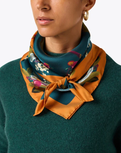 Multi Apple Print Silk Scarf